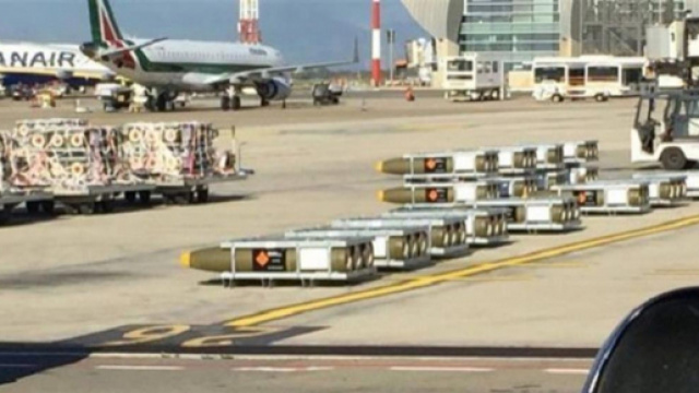 Bombe della RWM in partenza da Elmas verso l'Arabia Saudita