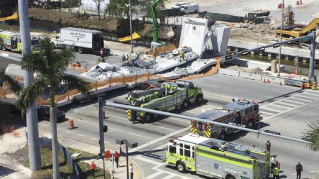 Il ponte in costruzione crollato a Miami
