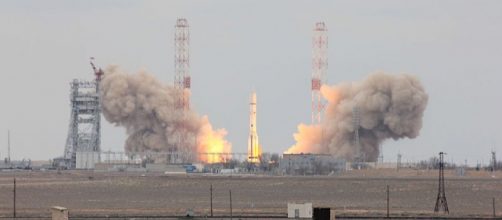 Launch of ExoMars 2016 from the Baikonur Cosmodrome (Image credit &ndash; Dedead, Wikimedia Commons)