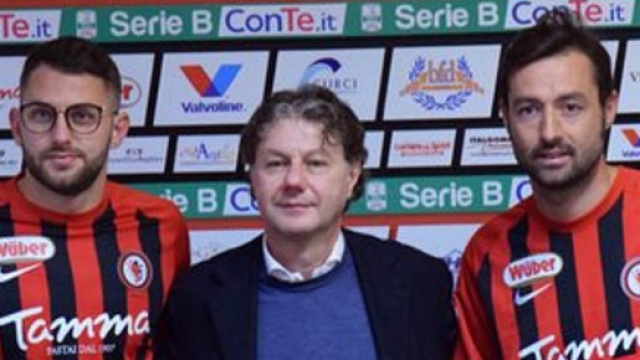 Oliver Kragl e Luigi Scaglia con il presidente del Foggia Lucio Fares