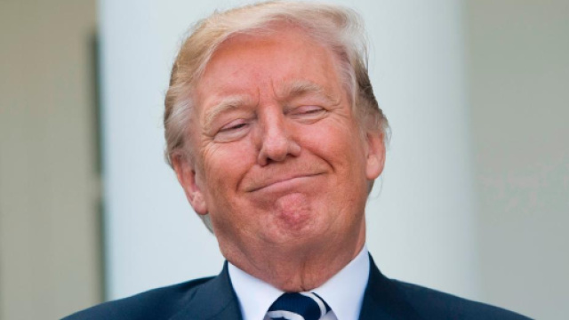 In alto, il presidente degli Usa, Donald Trump