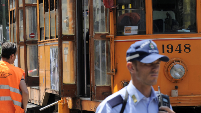 Vecchio tram in servizio a Roma