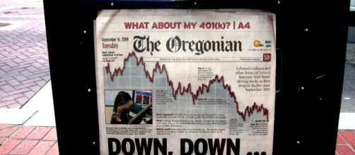 Newspaper front page on September 16th, 2008. - [Image credit: Todd Meckiem via Flickr]