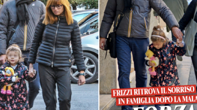 Fabrizio Frizzi a spasso con la moglie e la figlia