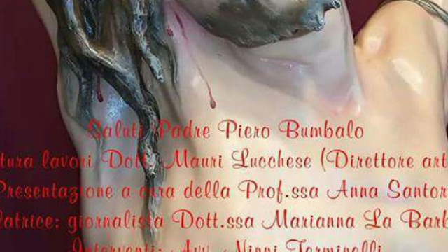 Locandina della mostra polimaterica "Passio Christi"