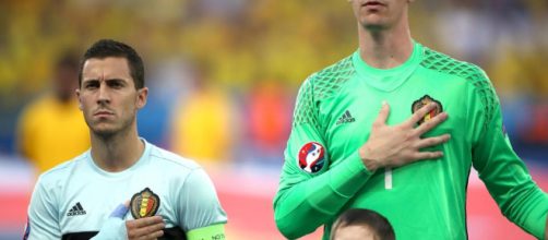 Thibaut Courtois y Eden Hazard