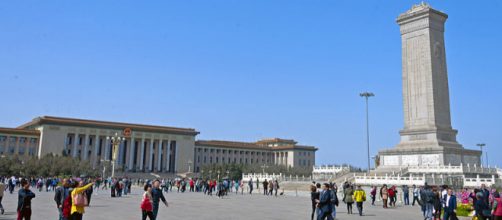 Great Hall of the People and Monument to the People's Heros, Tiananmen Square (Image credit &ndash; Daniel Case, Wikimedia Commons)