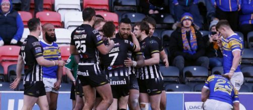 Krisnan Inu scores a try against Leeds in the Vikings 23-6 victory in late February. Image Souce - scorescan.com