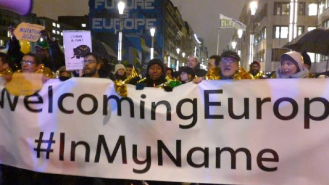 Manifestations d'activistes pour l'accueil des migrants en Europe