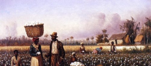 trabalhadores em algod&atilde;o campo com c&atilde;o, &oacute;leo sobre a tela por ... - wahooart.com