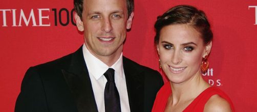 Seth Meyers and his wife. - [Image Via: David Shankbone / Wikimedia Commons]