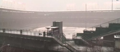 Wrigley Field in snowy conditions - [Image - TODAY&rsquo;S TMJ4 / YouTube screencap]