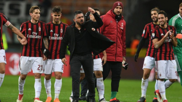 Esultanza Squadra Milan dopo vittoria