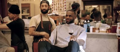 LeBron enjoys some wine while talking sports at 'The Shop' [Image via UNINTERRUPTED / YouTube Screencap]