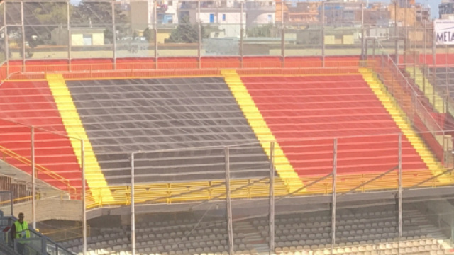 Il settore ospiti dello stadio &ldquo;Pino Zaccheria&rdquo; di Foggia