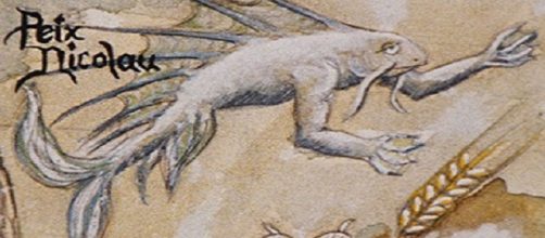 Dibujo del Peix Nicolau, legendario ser mallorqu&iacute;n.