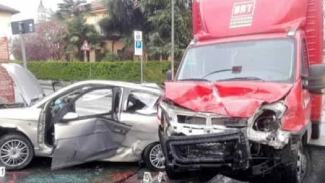 Foto dell'incidente avvenuto nel vicentino