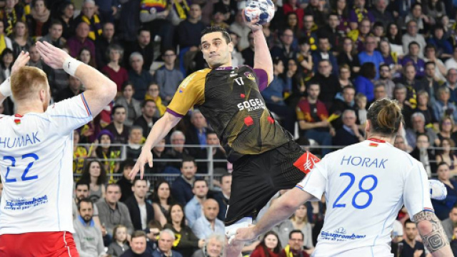 Kiril Lazarov lors du match face aux bi&eacute;lorusses de Brest.