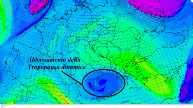 Carta meteorologica della tropopausa dinamica