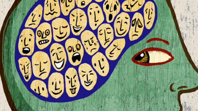 In alto, immagine artistica della schizofrenia