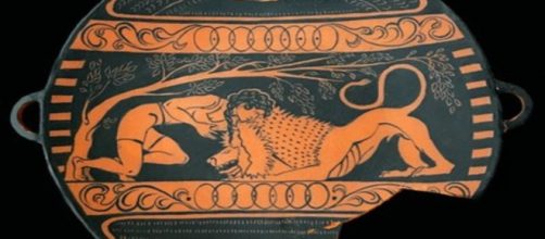 &ldquo;Wrestle like a Girl,&rdquo; a pretend Greek relic by artist Mary Frances Dondelinger photo use by written permission of the artist