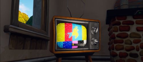"Fortnite" televisions all have an emergency broadcast displayed. [Image source - MrDalekJD/YouTube]