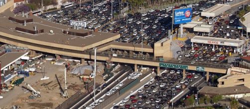 Aerial view of the border crossing between San Diego and Tijuana (Image credit &ndash; Philkon, Wikimedia Commons)