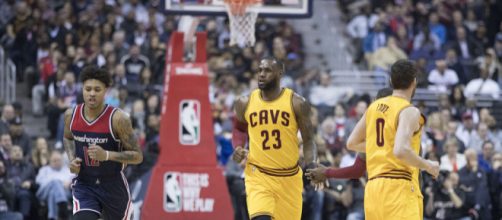 LeBron pictured with Kevin Love. - [Image via Keith Allison / Flickr]