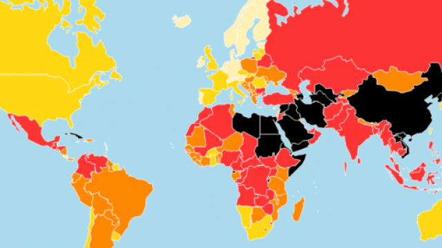 La mappa del World Press Freedom Index