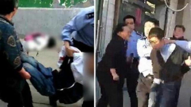 Il momento dell'arresto del folle. Fonte Huashang Daily