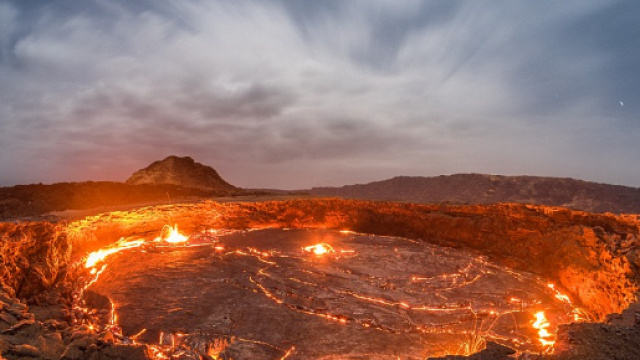 La bocca del vulcano Erta Ale in Etiopia
