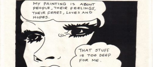 Cartoon about art as personal courtesy of artist, Joan Altabe.