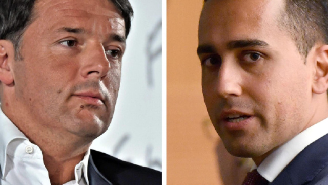 A sinistra Matteo Renzi, a destra Luigi Di Maio