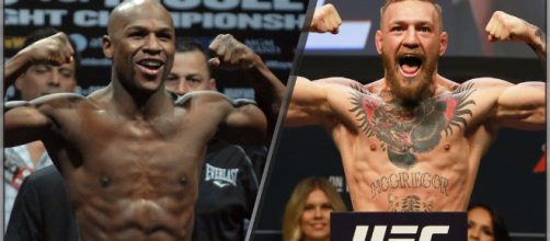 Mayweather vs. McGregor in an MMA fight &ndash; [image credit: UFC/YouTube]
