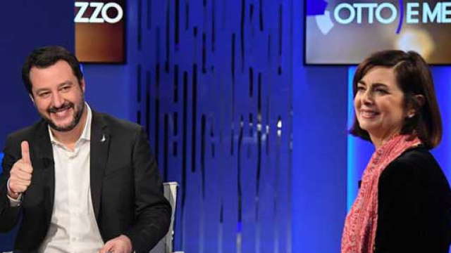 Matteo Salvini con l'ex presidente della Camera Boldrini