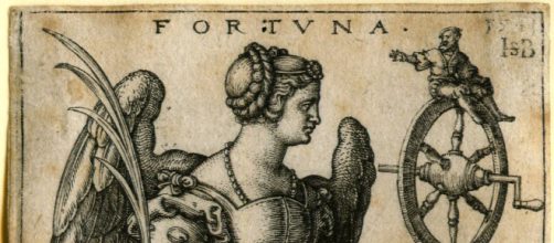 La diosa Fortuna sujetando la rueda que lleva su nombre (Wikipedia)