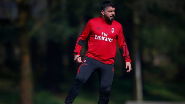 Rino Gattuso in allenamento (a.c milan facebook)