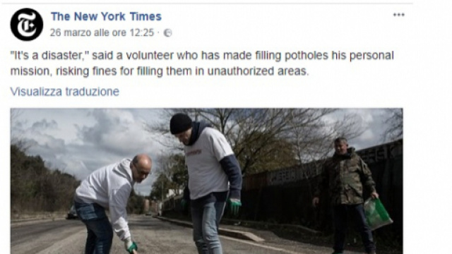 Il New York Times sulle buche di Roma