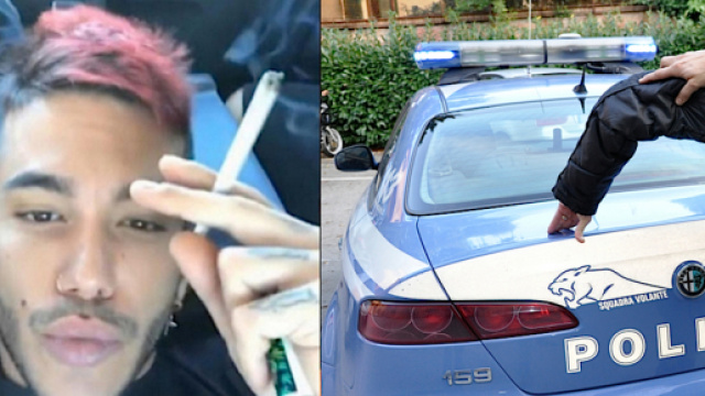 Sfera Ebbasta graziato dalle forze dell'ordine, fermato mentre fumava marijuana