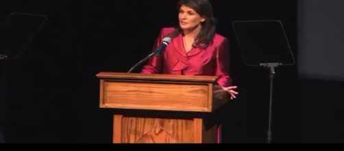 Nikki Halley ranting away. Photo-(Image credit-SNIP News youtube.com)