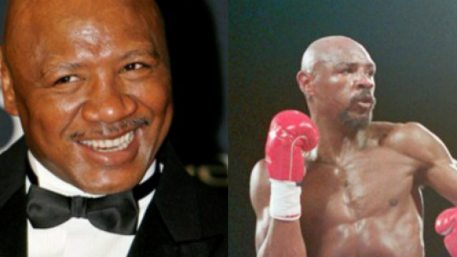 Marvin Hagler, ospite in una scuola di Secondigliano (NA)