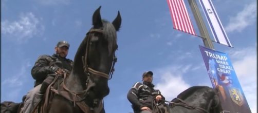 Israeli military uses weapons on Palestinian protesters. [Image source: BBCNews/YouTube]