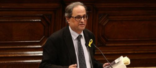 Quim Torra en el Parlament de Catalu&ntilde;a. Public Domain.