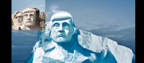 Trump's face carved into Arctic Glacier. Photo:Tea Partiest YouTube Screenshot