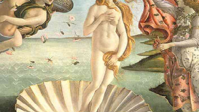 In alto, immagine della Venere di Botticelli