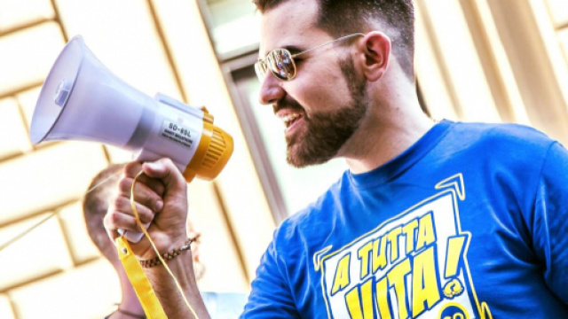 Filippo Savarese, presidente di CitizenGo Italia, durante la Marcia per la Vita