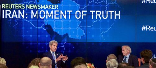 Original Iran nuclear deal explained by John Kerry. [image source: US State Department - Wikimedia Commons]