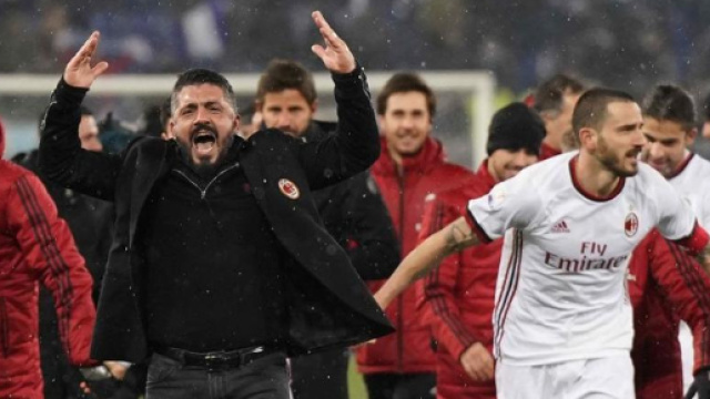 Gattuso 2018 esultanza Ac Milan