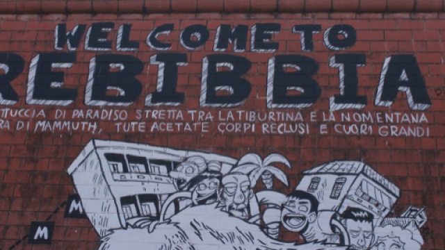 Murales alla stazione della metropolitana di Rebibbia