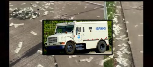 Armor truck spills cash along Indiana highway. Photo: NewZZCafe Youtube Screenshot